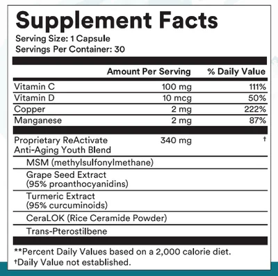 Reactivate-Skin-Care-Supplement-Fact
